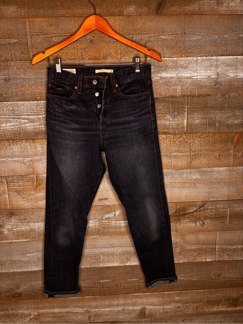 Levi’s wedgie dark wash High-Rise Button-Fly Jeans size 27
